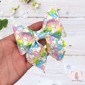 Bunny Rainbow Cheer Bow