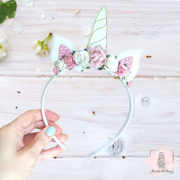 Unicorn headband baby pink