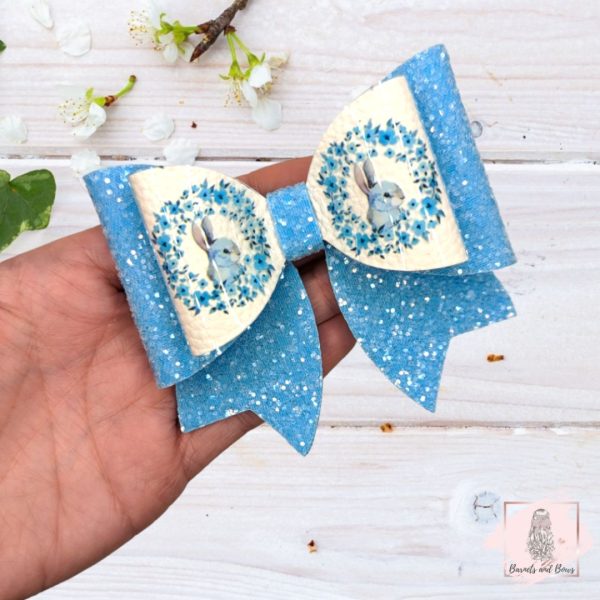 Blue Bunny Cheer Bow