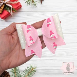 pretty snowman bow